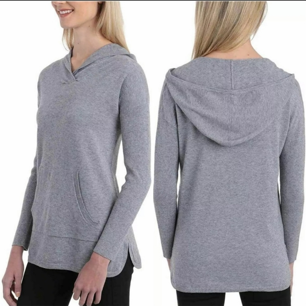 Blue-grey pullover hoodie